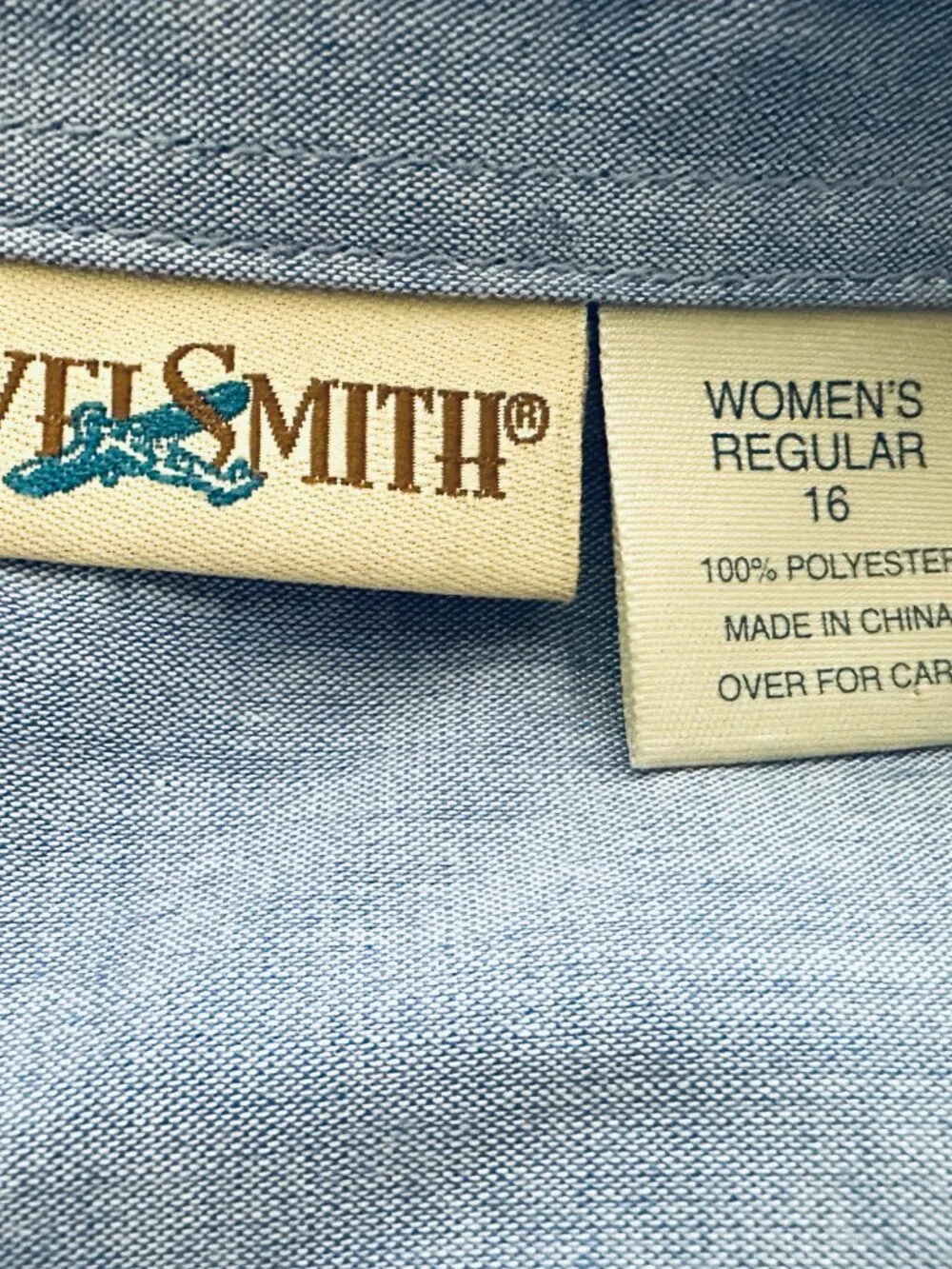 TravelSmith Long-Sleeve Moisture-Wicking Button-Down NWT Blue Shirt Size 16 - Picture 11 of 12